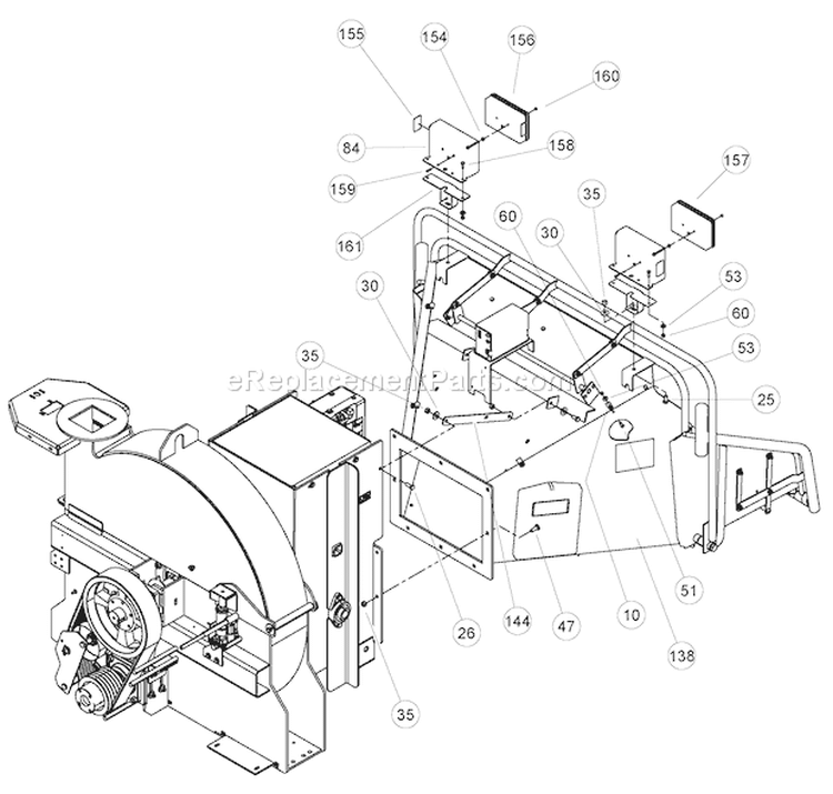 InfeedáChute,áReará-áEuroáModeláOnly Diagram and Parts List for CH1238DH  Bear Cat Chipper Shredder